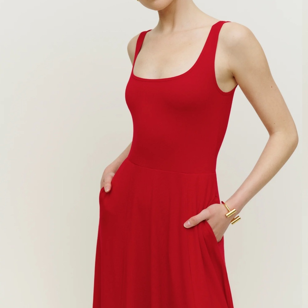 Reformation Allison Dress in Tomato Red